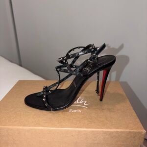Christian Louboutin Black Strappy Women's Shoes